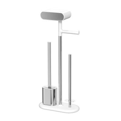 China Compact Stainless Steel Toilet Brush And Toilet Paper Holder Set For Bathroom for sale