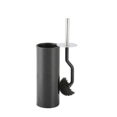 China Silver Curved Design Toilet Cleaning Brush with Holder Stainless Steel OEM Acceptable for sale