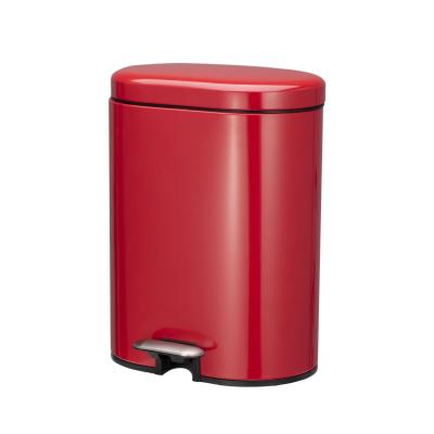 China ODM Stainless Steel rounded rectangle Foot pedalTrash Can With Soft Close Lid ktichen trash bin for sale