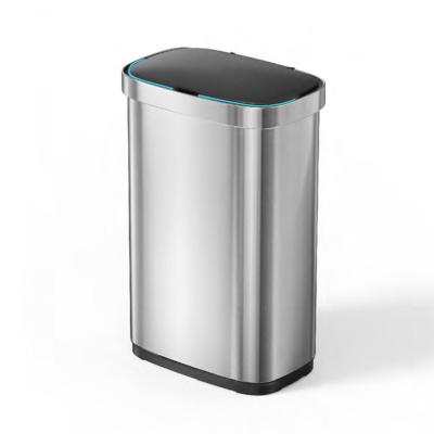 China Grote volume staal automatische sensor vuilnisbak open top touchless vuilnisbak Te koop