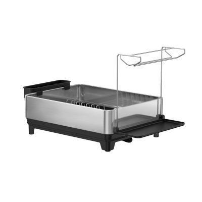 China Rectangle Detachable Stainless Steel Dish Drying Rack For Compact Kitchen for sale