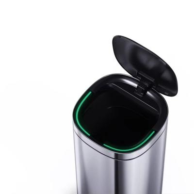China Touchless Intelligent Smart Sensor Bin Trash Can Stainless Steel Sustainable Household for sale