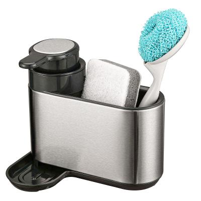 China Kitchen Sink Tidy Caddy Sink Organizer With Sponge Holder Stainless Steel for sale