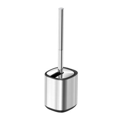 China Sustainable Stainless Steel Flip Lid Household Cleaning Brush And Holder For Durable Toilet Brush for sale