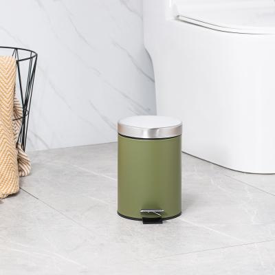 Κίνα 3L/5L/8L/12L/20L/30L SS Στρογγυλός κάδος σκουπιδιών με κυλιόμενο κάλυμμα και πόδι από ανοξείδωτο χάλυβα προς πώληση