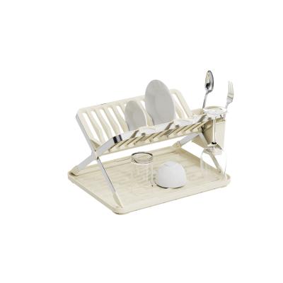 China Household Foldable Stainless Steel Dish Rack Dish Drainer Board Dish Drying Rack for sale