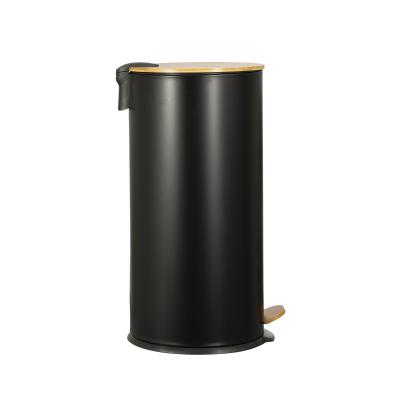 China Round Shape Household Pedal Trash Bin Stainless Steel with Thin Lid OEM ODM Offered for sale