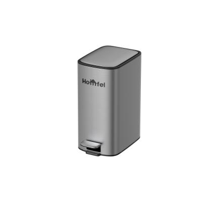 China Stainless Steel Rectangular Pedal Trash Bin For Home Kitchen 11.5L 18L 28L for sale