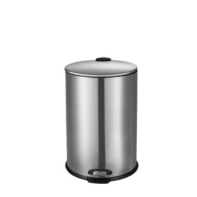 China 3L 5L 12L 20L 30L Iron Pedal Round Stainless Steel Trash Bin With Thin Lid Capacity for sale