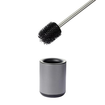 China Modern Design Stainless Steel Toilet Brush with Matt Finish and Anti-Fingerprint Silicone for sale