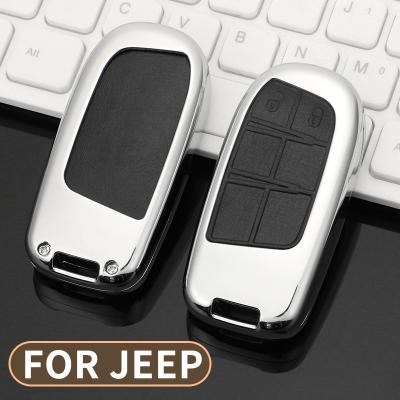 China Auto Parts Shell Car Styling Zinc Alloy Smart Cover Bag 4 Buttons Key Case for Jeep 018 for sale