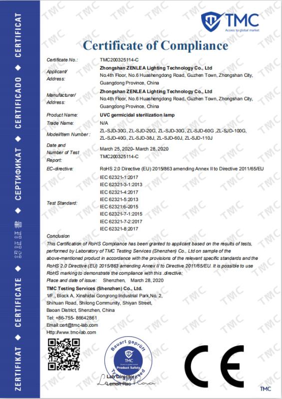 RoHS - Zhongshan Zenlea Lighting Technology Co., Ltd.