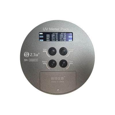 China Energy/light intensity/curve/temperature/data acquisition ZJIA UV METER PUCK Four band UV energy meter Four channel UVA/UVB/UVC/UVV UV Power Puck II for sale