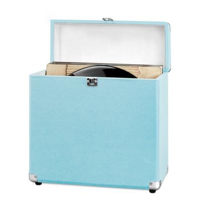 China Vintage Vinyl Record Storage Case Durable Vinyl Transport Box Fits All Standard Records Aluminum LP Vinyl Record Box Storage Case for sale