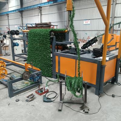 China Building Material Shops Factory Price Double Wire Feeding Fully Automatic High Speed Fence Grass Wall Lawn Decoration Wire Mesh Chain Link Machine for sale