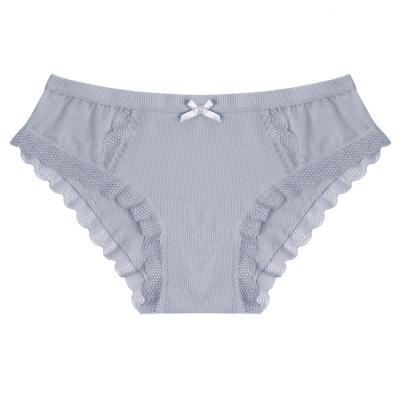 China Designer Antibacterial Custom Mid Waist Nylon Underwear Women Panties Lace Up Breathable Lady Cotton Panties for sale