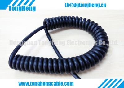 China 6 Conductors PUR Jacket Coiled Spiral Cable for sale