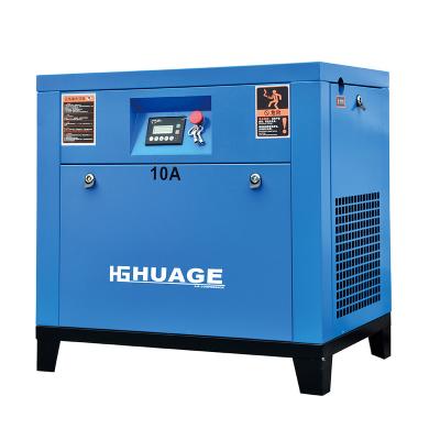 China Industrial Rotary Permanent Magnet Machine P.M. 7.5kw Variable Speed Lubricated Silent Air Compressor Screw Type for sale