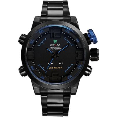 China Weide Alarm Mens Watches Top Brand Atmosphere LED Digital Luxury Waterproof Quartz Sports 3 Shape Watch Man Stainless Steel for sale