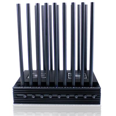 China 18 Antennas 2G 3G 4G 5G GPS WIFI RF LOJACK Signals Jammer with 6-10W output power per band and 6-7dbi Omni-directional antennas for sale