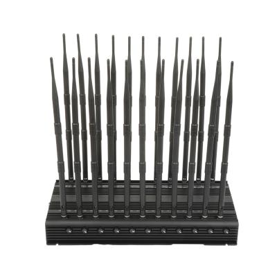 China Multifunctional 22 antennas jammer shielding all 2G 3G 4G 5G WIFI GPS RF LOJACK VHF UHF LORA signals with Remote Control for sale