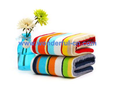 China Best quality cheap 100% cotton striped towel bath towel on sale for sale