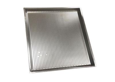 China Round Hole 316 Stainless Steel Perforated Trays Welded Sides 0.8mm Thick for sale