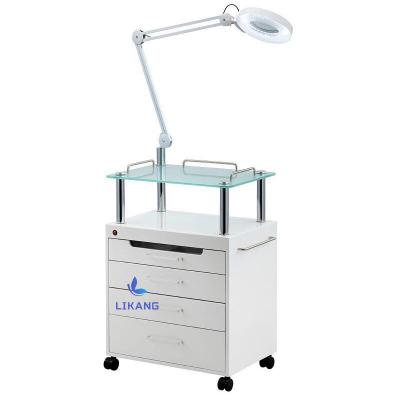 China Modern LIKANG Wooden Beauty Salon Trolley Equipment Cheap Facial Trolley Salon with Cold light for sale