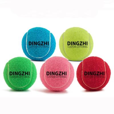 China Customized Stocked Logo Natural Rubber Exercise Balls Dog Pet Toys Tennis Ball for sale