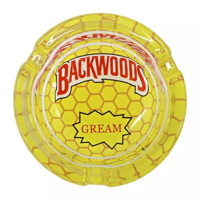 China Durable Cheap Price Factory Outlet Accessories Car Ashtray Smoking Round Shape Logo Pocket Glass Ashtray 85mm Customized for sale