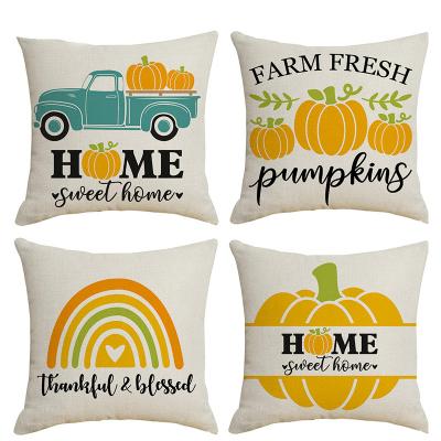 China 2021Pumpkin Sofa Cushion Thanksgiving Fall Linen Decorative Pillowcase Viable Sofa Cushion Household Products for sale