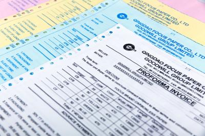 China Clear Copies Straight-Cut NCR Paper In Pink Color 100% Virgin Wood Pulp For Accurate Record Keeping for sale