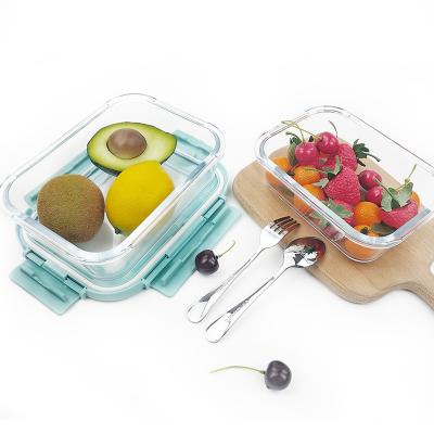 China Borosilicate Food Containers Meal Natural Products Freshness Preservation Glass Storage Containers High Airtight Prep Glass Containers With Lids for sale