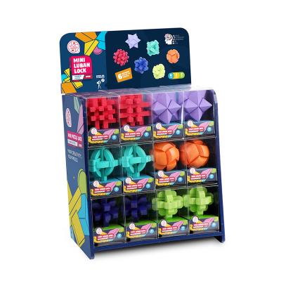 China Educational Toy 2020 NEW style top sale brain teaser MINI 3D colorful IQ wooden puzzle for kids for sale