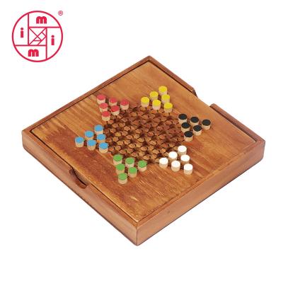 China Colorful wooden Classic Chinese Checkers portable table educational toys board Wooden Strategic sets for family for sale
