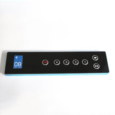 China Elevator Button Panel Black Tempered Glass Temple Glass Car Operating Panel for sale