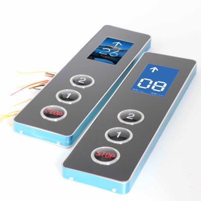 China Modern Black Glass Elevator Cop LOP Panel Up/Down Arrow Call Button for Hall Surface Mounted Parts for sale