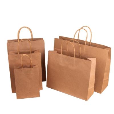 China High Quality Recycled Materials Kraft Paper Bags Reusable Gift Bags With Handles for sale