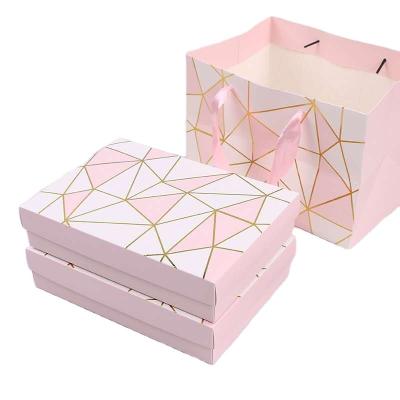 China Modern Design Handmade Promotional Custom Pink Rose Chocolate Gift Box Candy Gift Box Nut Gift Box Cardboard for sale
