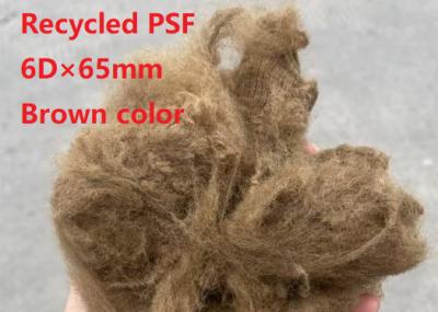 China 6D×65mm Polyester staple fiber 100% Polyester Chip Raw Material Polyester Staple Fiber with Good Impact Resistance and Round Shape for sale