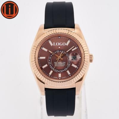 China Free Shipping Auto Date Customized 2813 Luxury Sky Dweller 3A Wrist 42mm Steel Automatic Movement 904L Men's Watches for sale