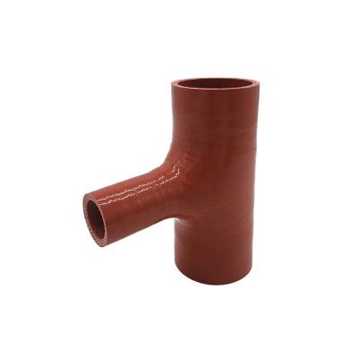 China Radiator Cooling High temperature T-shape auto silicone hose for water air tube 4-ply 5 mm Thick black color for sale