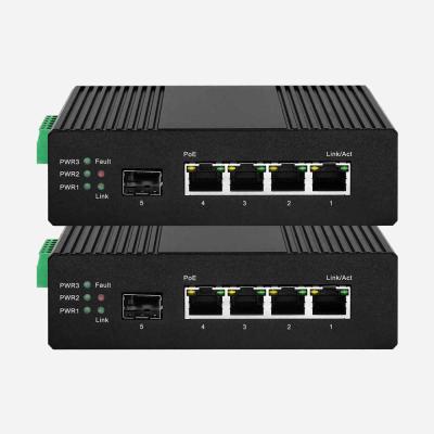 China Gigabit 4 PoE And 1 SFP Industrial Smart Switch With QoS Link Aggregation Soft Features for sale