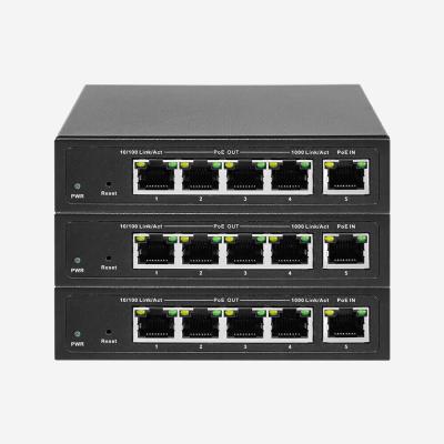 China Port Trunking, 5 ×10/100/1000Mbps RJ45 Ports Unmanaged PoE Switch With 60W PoE Output Power for sale