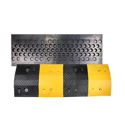 China Yellow-Black Cost Effective Rubber Pavement Safety Speed Breaker Road Speed Bump / Bump For Road Safety for sale