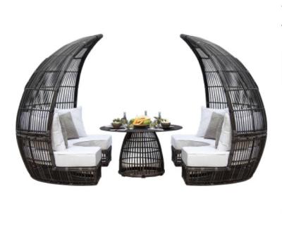China Super comfortable Nordic restaurant hotel outdoor sun chairs and tables outdoor living room garden rattan furniture nest balcony sofa for sale