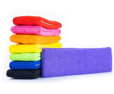 China Universal Embroidery Customized Logo Sports Cotton Sweat Sweatbands Basketball Headbands for sale