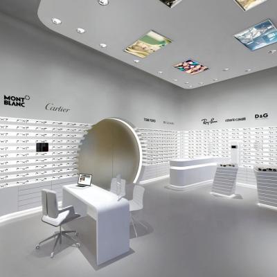China 2019 fashion tempered glass sunglass store counter eyewear display showcase for sale