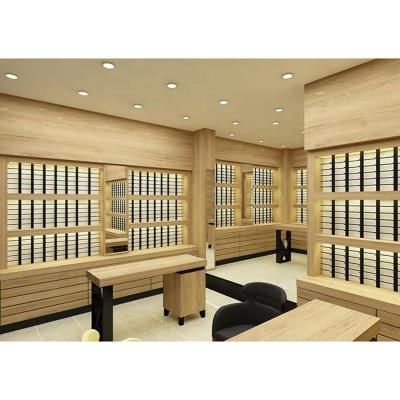 China MDF Optical Sunglasses Display Furniture Counter Store Decoration Ideas And Glasses Display Cabinet for sale
