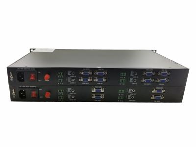 China 1080P/60HZ VAG video to fiber converter,4 Chs VGA+4 Chs Forward Audio+4 Chs RS232 for sale
